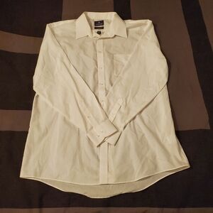 Stafford Size 18/36-37 White Collared Buttondown Longsleeve Dress Shirt